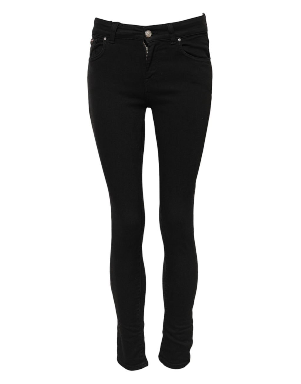 Dolce & Gabbana Black Mid-Rise Cotton Skinny Denim Jeans