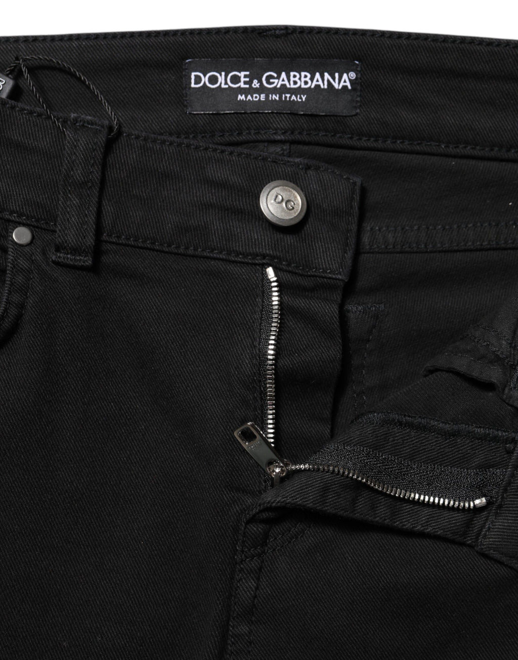 Dolce & Gabbana Black Mid-Rise Cotton Skinny Denim Jeans