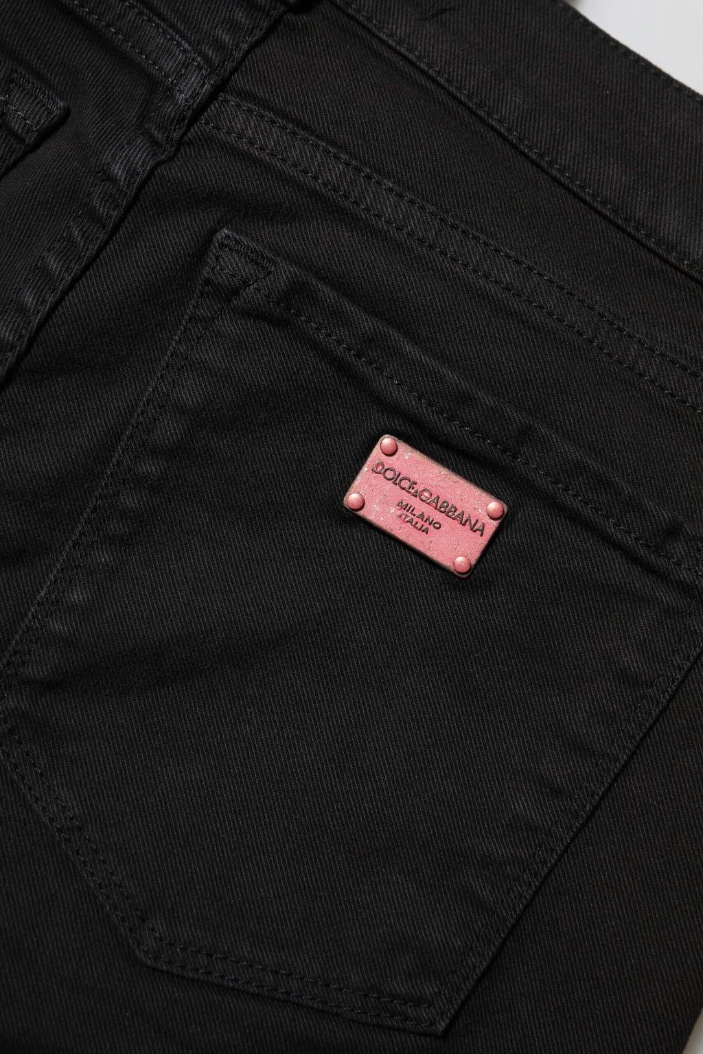 Dolce & Gabbana Black Mid-Rise Cotton Skinny Denim Jeans