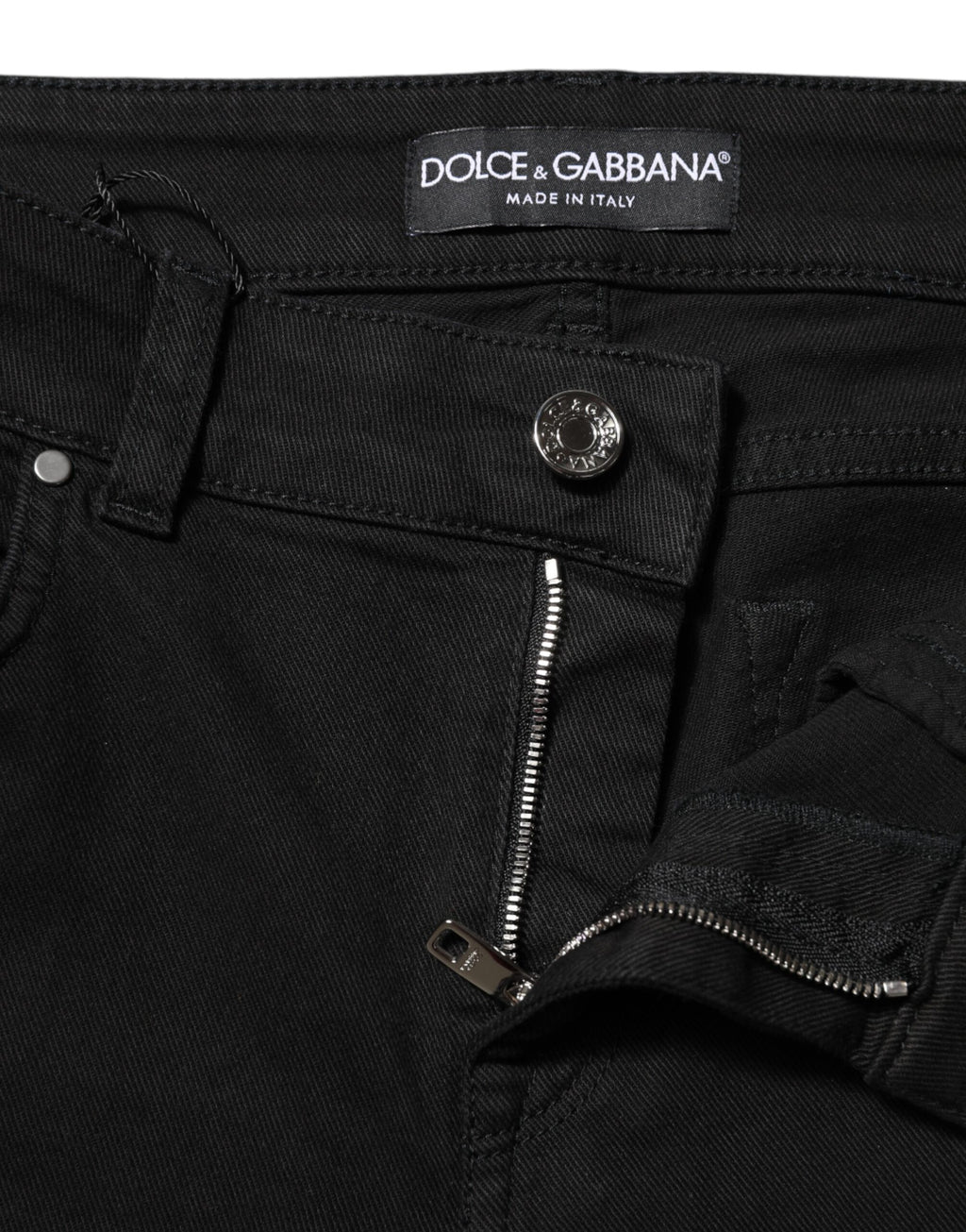 Dolce & Gabbana Black Mid-Rise Cotton Skinny Denim Jeans