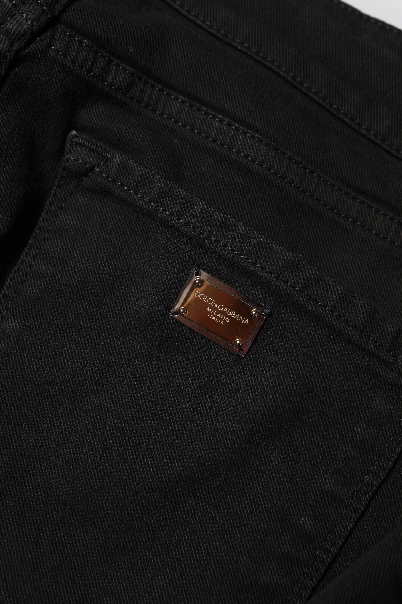 Dolce & Gabbana Black Mid-Rise Cotton Skinny Denim Jeans
