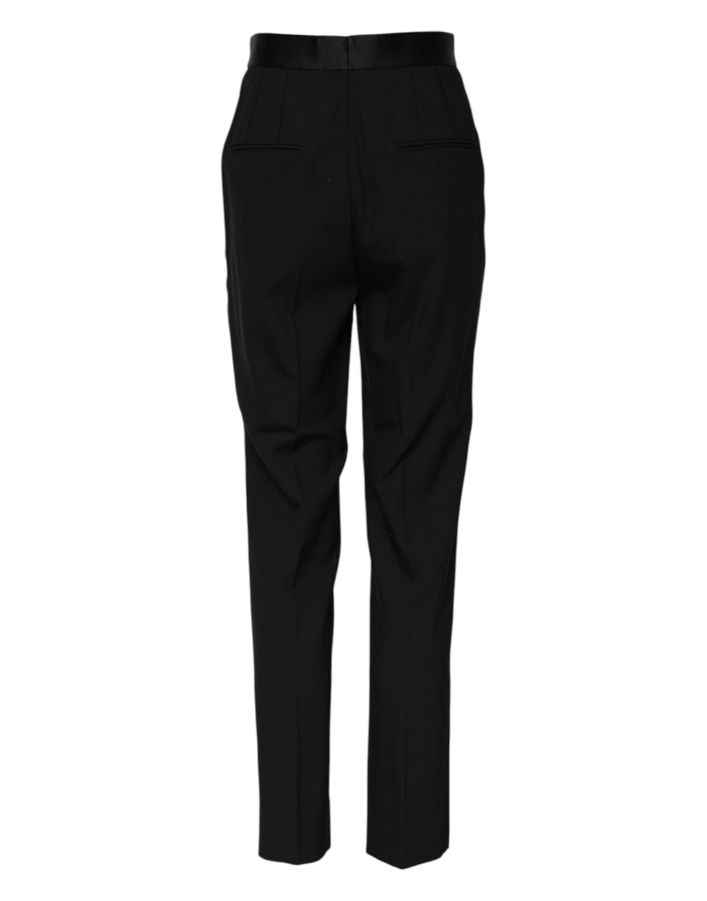 Dolce & Gabbana Black High-Waist Tapered Wool Trousers