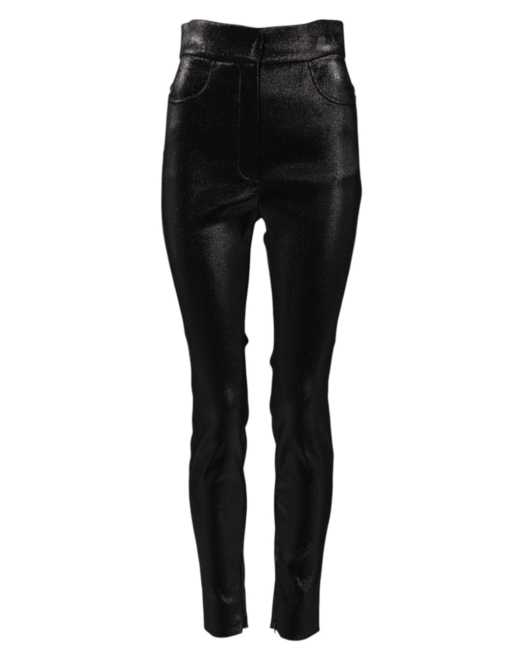 Dolce & Gabbana Black Cotton-Blend Lurex Skinny Trousers