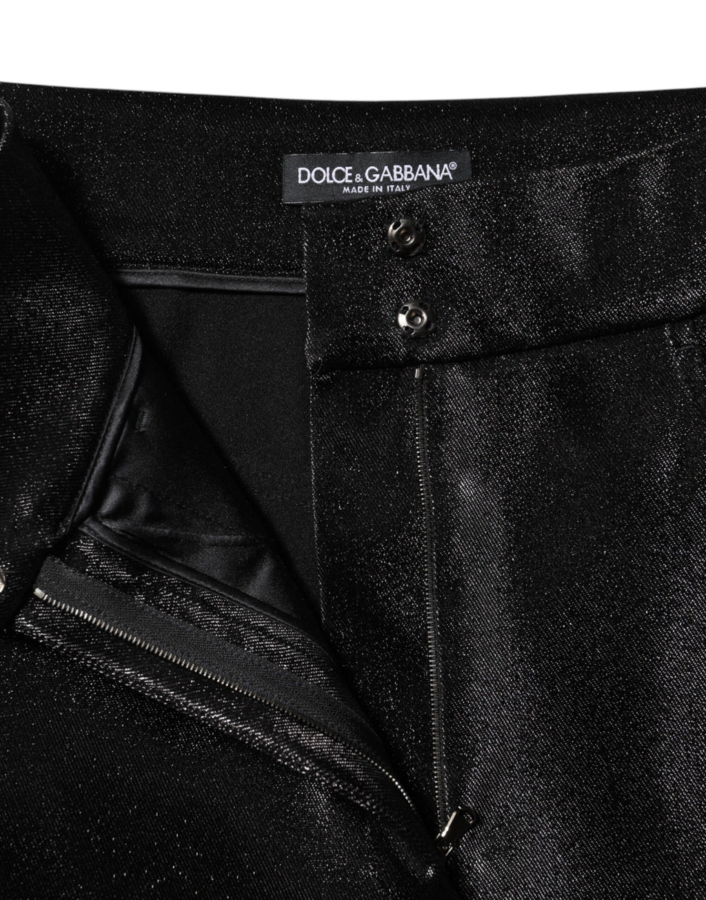 Dolce & Gabbana Black Cotton-Blend Lurex Skinny Trousers