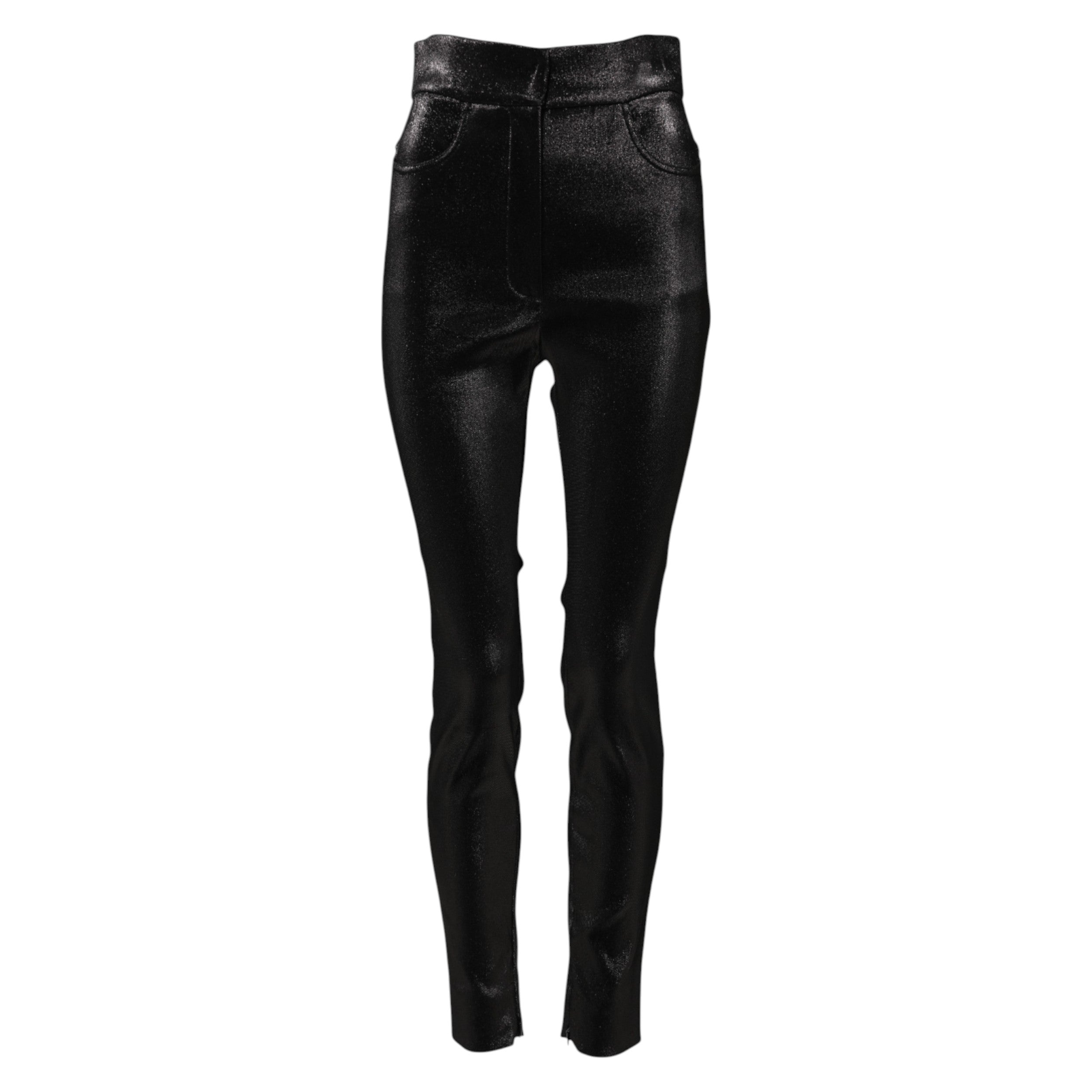 Dolce & Gabbana Black Cotton-Blend Lurex Skinny Trousers