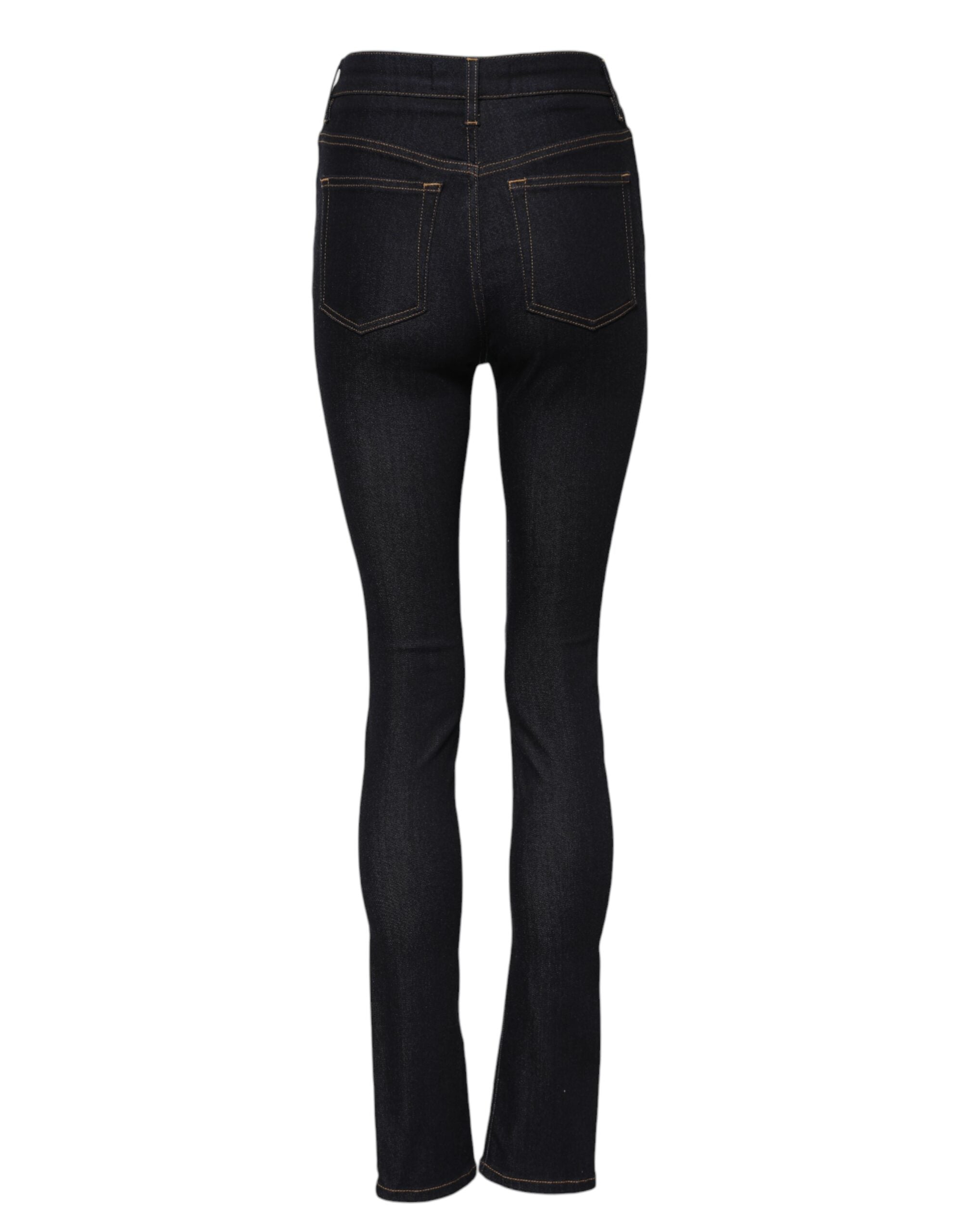 Dolce & Gabbana Blue Cotton High Waisted Skinny Denim Jeans