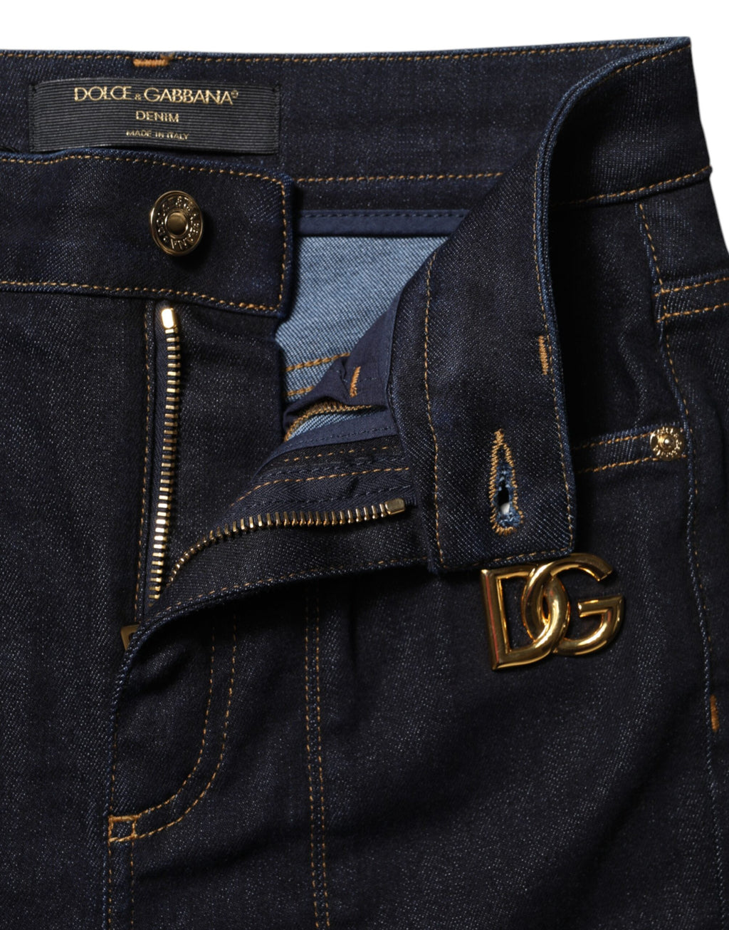 Dolce & Gabbana Blue Cotton High Waisted Skinny Denim Jeans