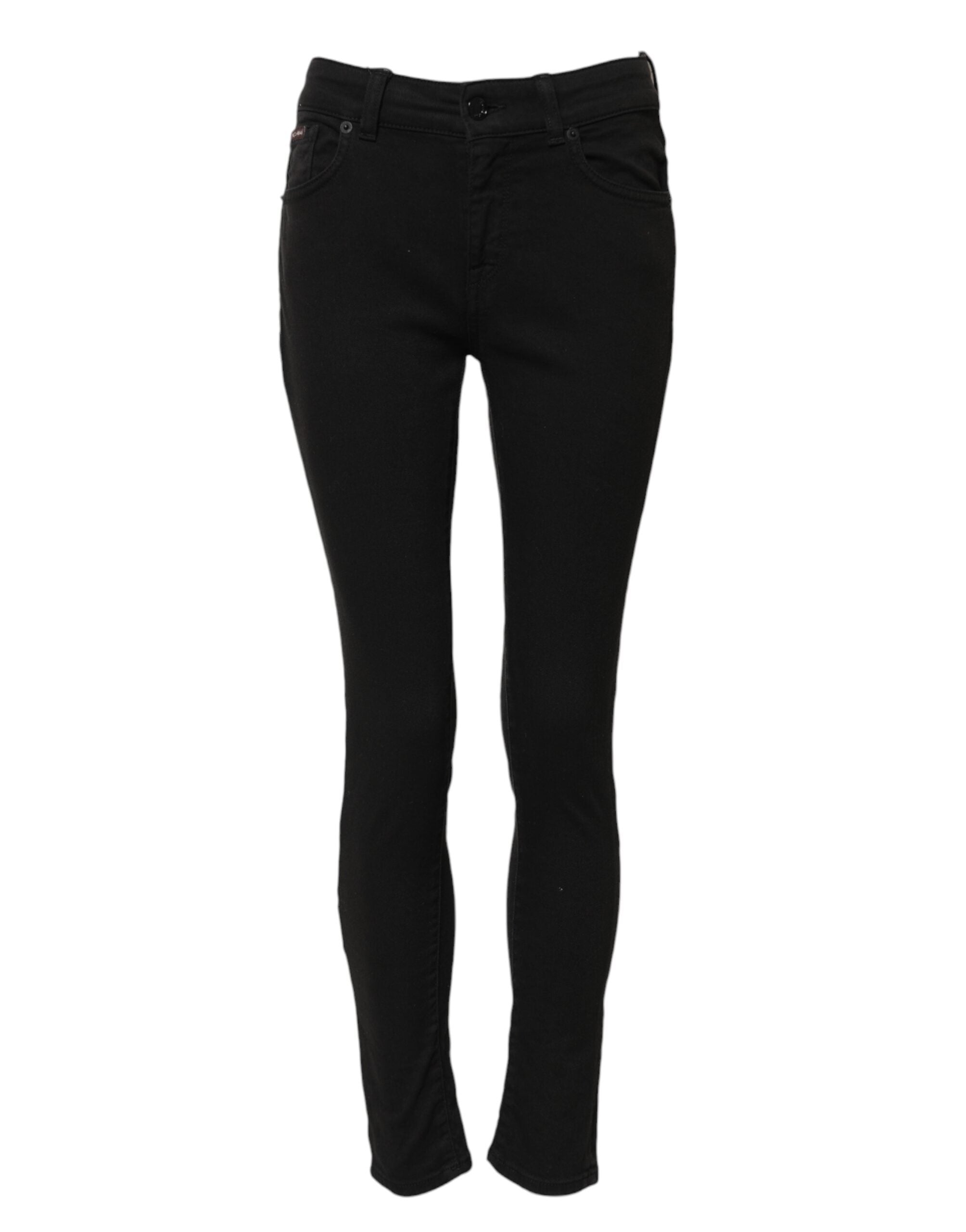 Dolce & Gabbana Black Mid-Rise Cotton Skinny Denim Jeans