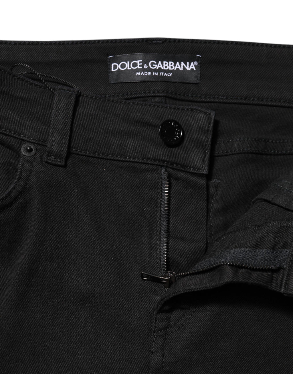Dolce & Gabbana Black Mid-Rise Cotton Skinny Denim Jeans