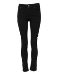 Dolce & Gabbana Black Mid-Rise Cotton Skinny Denim Jeans