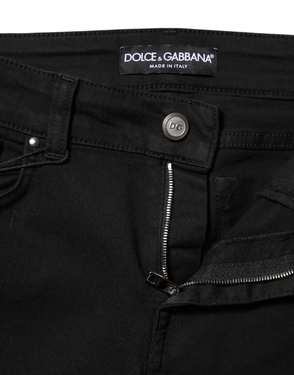 Dolce & Gabbana Black Mid-Rise Cotton Skinny Denim Jeans