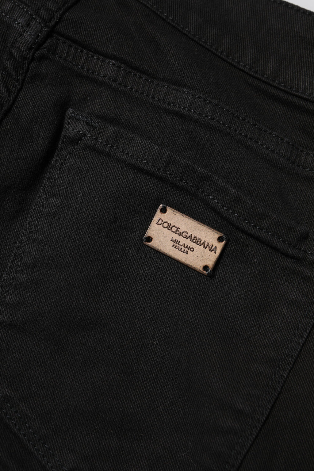 Dolce & Gabbana Black Mid-Rise Cotton Skinny Denim Jeans
