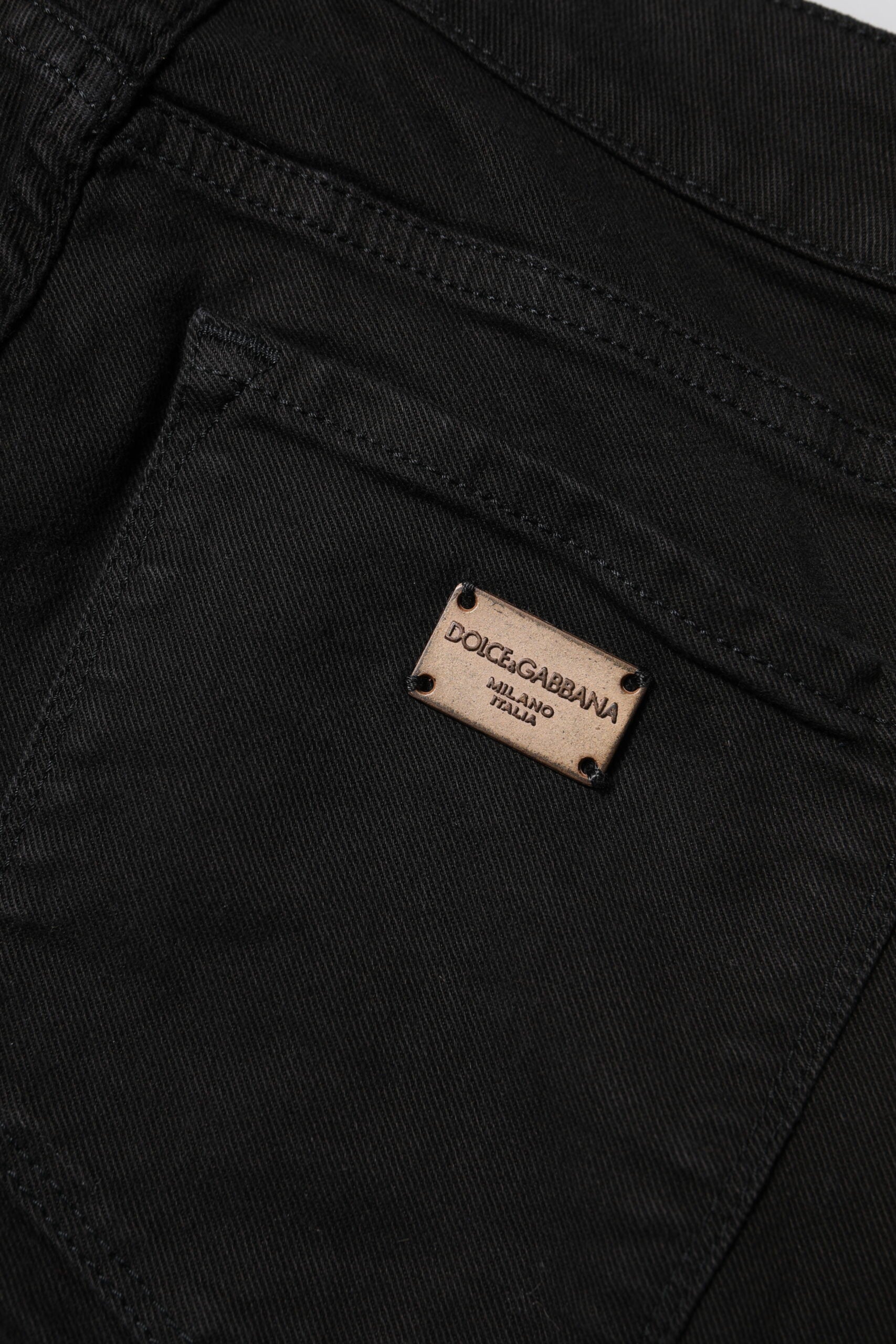 Dolce & Gabbana Black Mid-Rise Cotton Skinny Denim Jeans