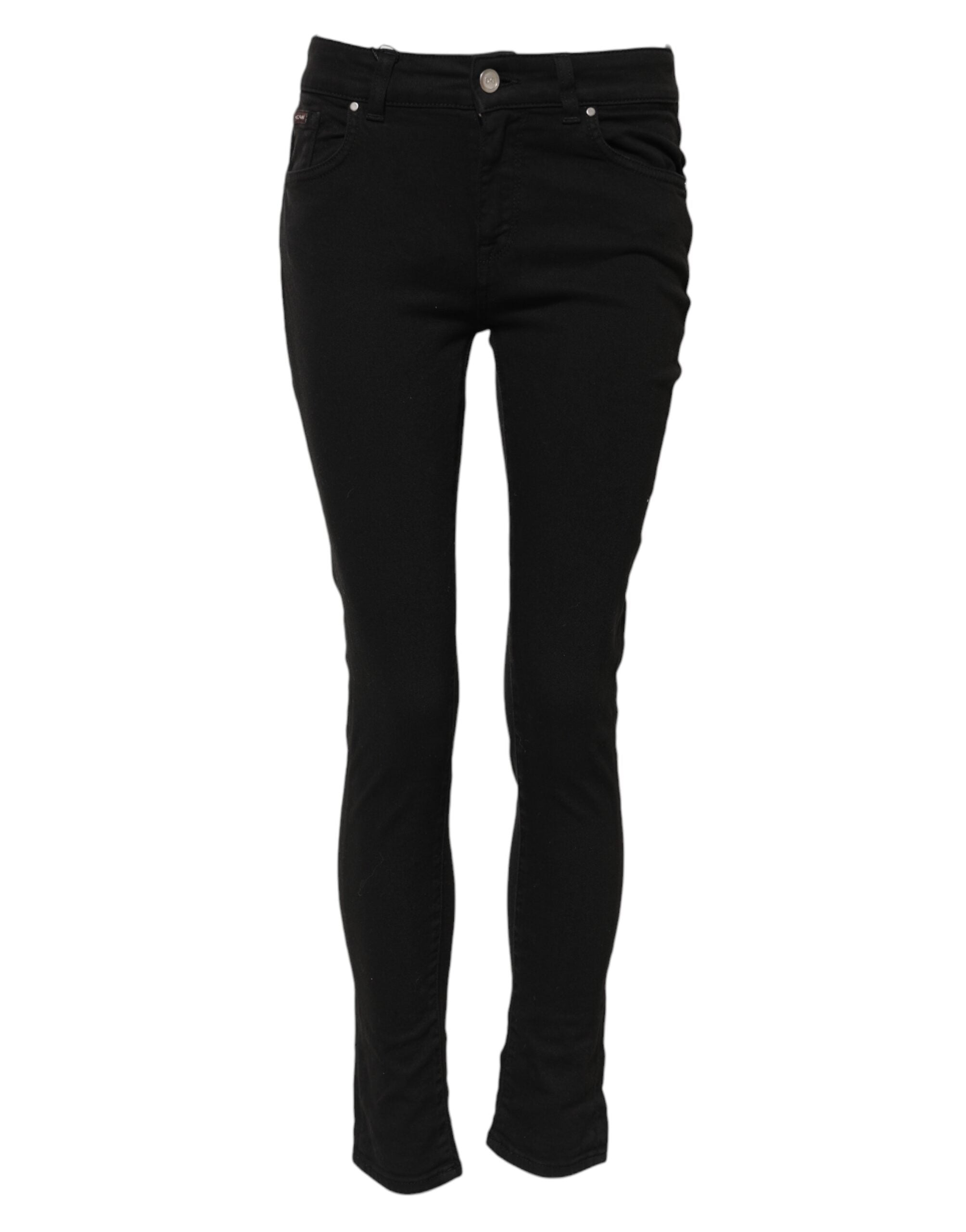 Dolce & Gabbana Black Mid-Rise Cotton Skinny Denim Jeans