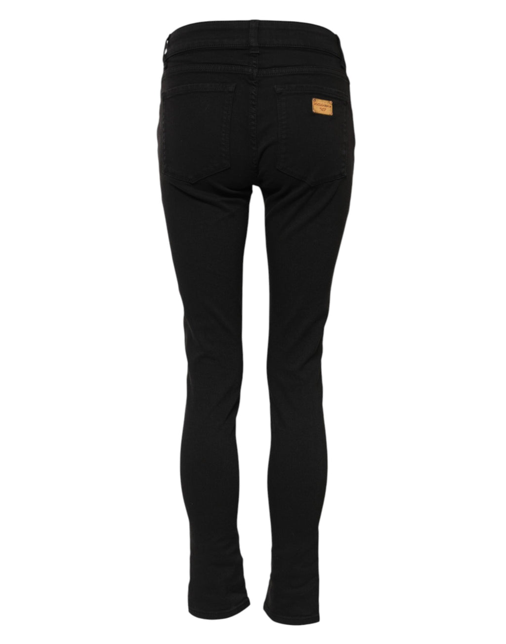 Dolce & Gabbana Black Mid-Rise Cotton Skinny Denim Jeans