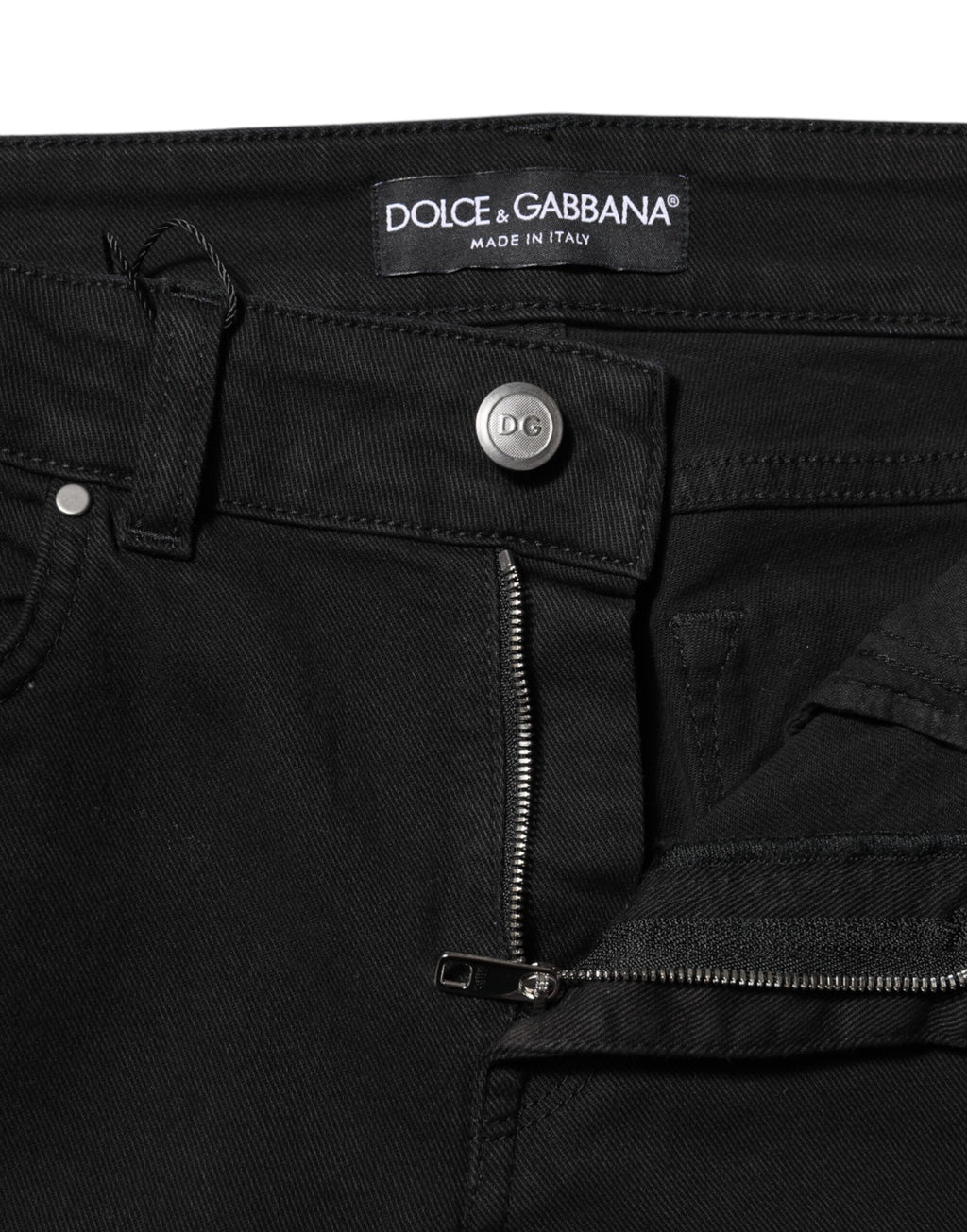 Dolce & Gabbana Black Mid-Rise Cotton Skinny Denim Jeans
