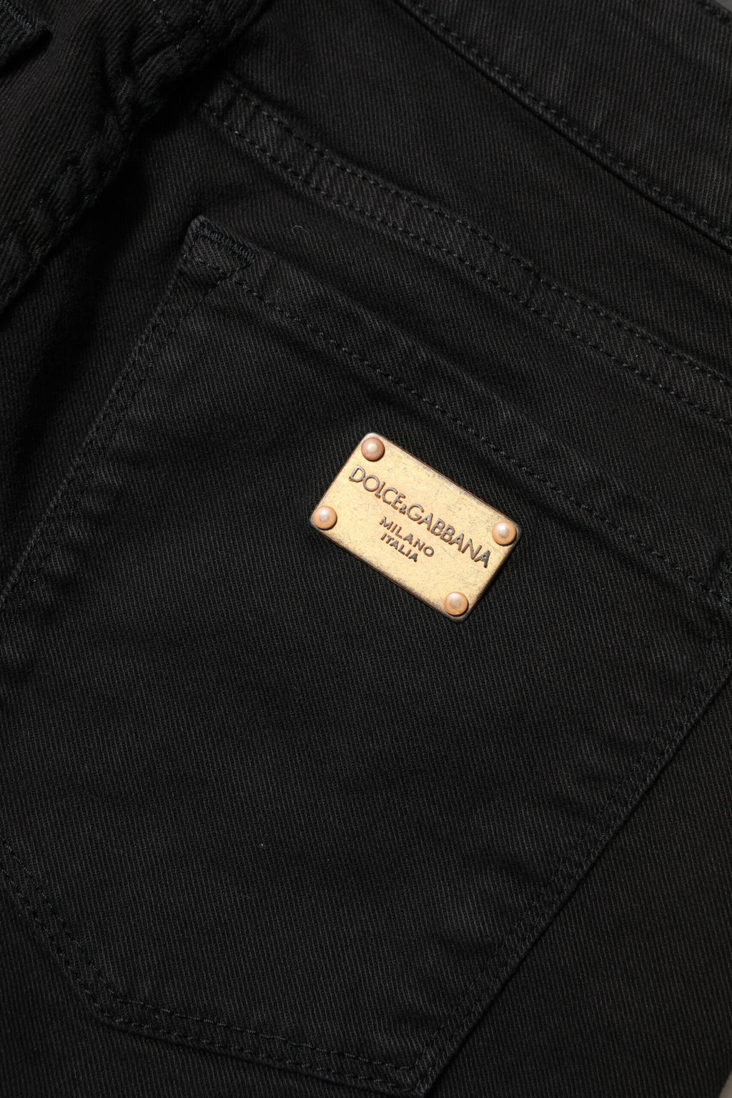 Dolce & Gabbana Black Mid-Rise Cotton Skinny Denim Jeans
