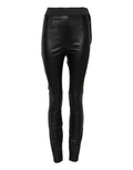 Dolce & Gabbana Black Leather Trousers with Elasticated Waist