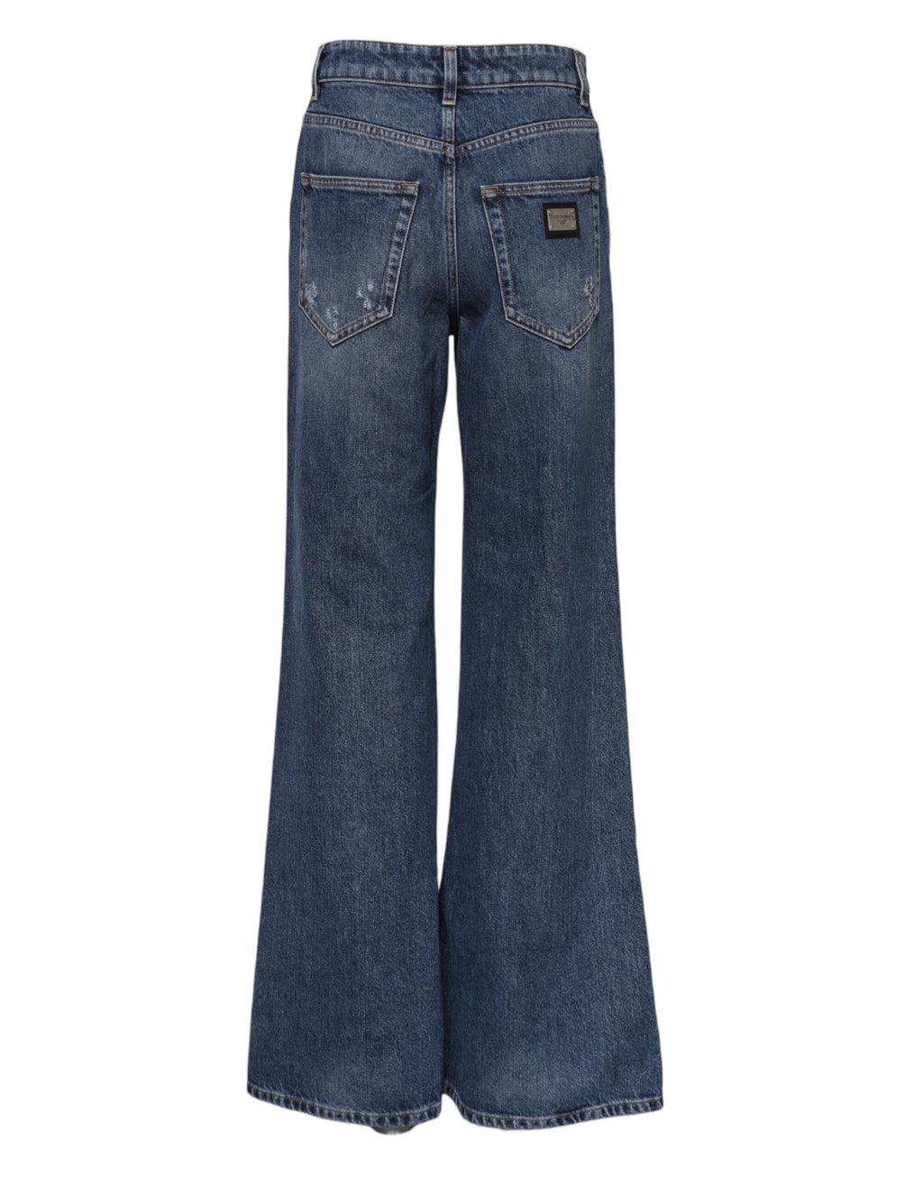 Dolce & Gabbana Blue Wide-Leg Ripped Denim Jeans