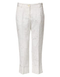 Dolce & Gabbana White Floral Jacquard Cotton Trousers