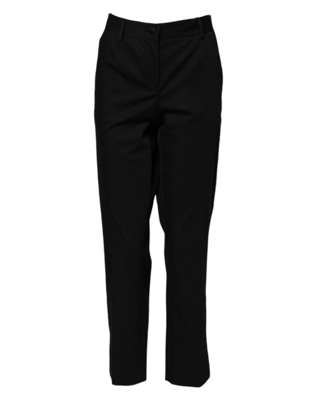 Dolce & Gabbana Black High-Waist Cotton Formal Trousers