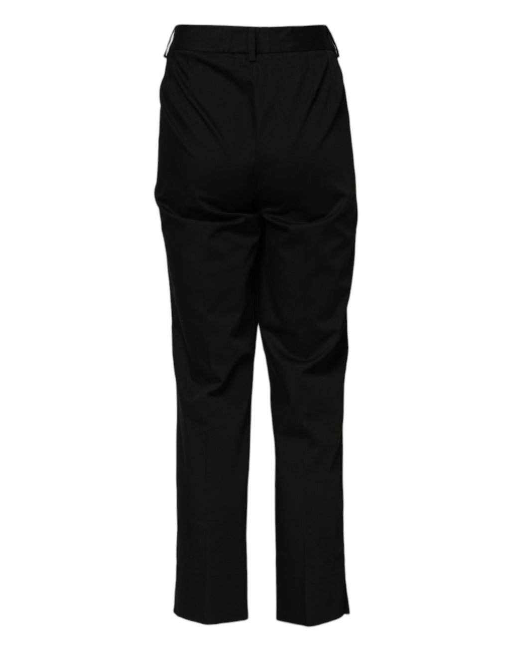 Dolce & Gabbana Black High-Waist Cotton Formal Trousers