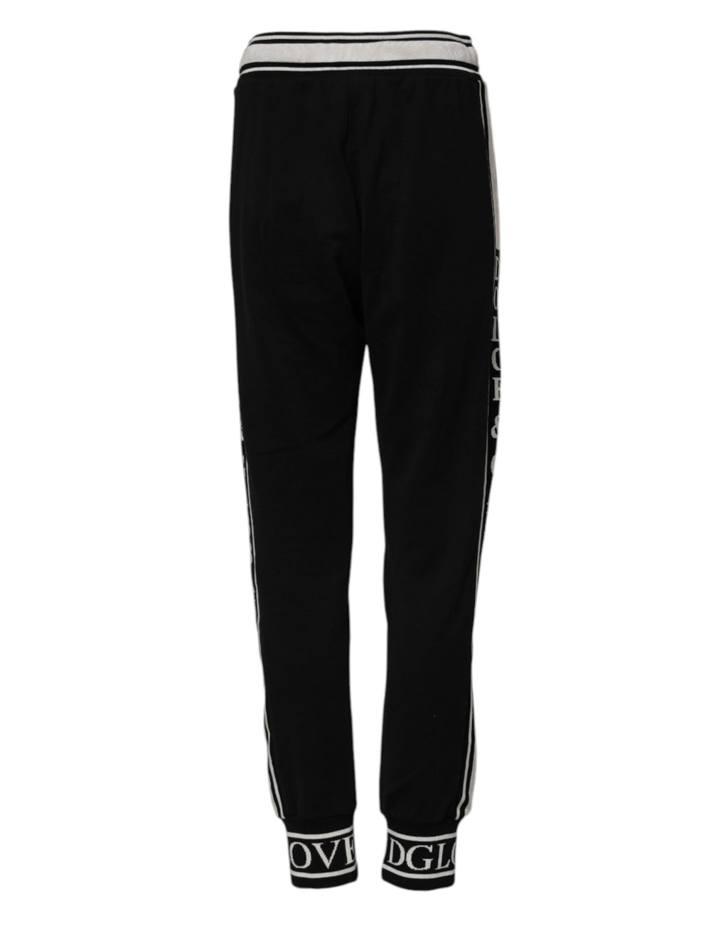Dolce & Gabbana Black Cotton Logo Waist Jogger Pants