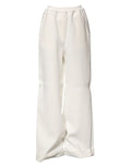 Dolce & Gabbana White Viscose Wide-Leg Pull-On Trousers