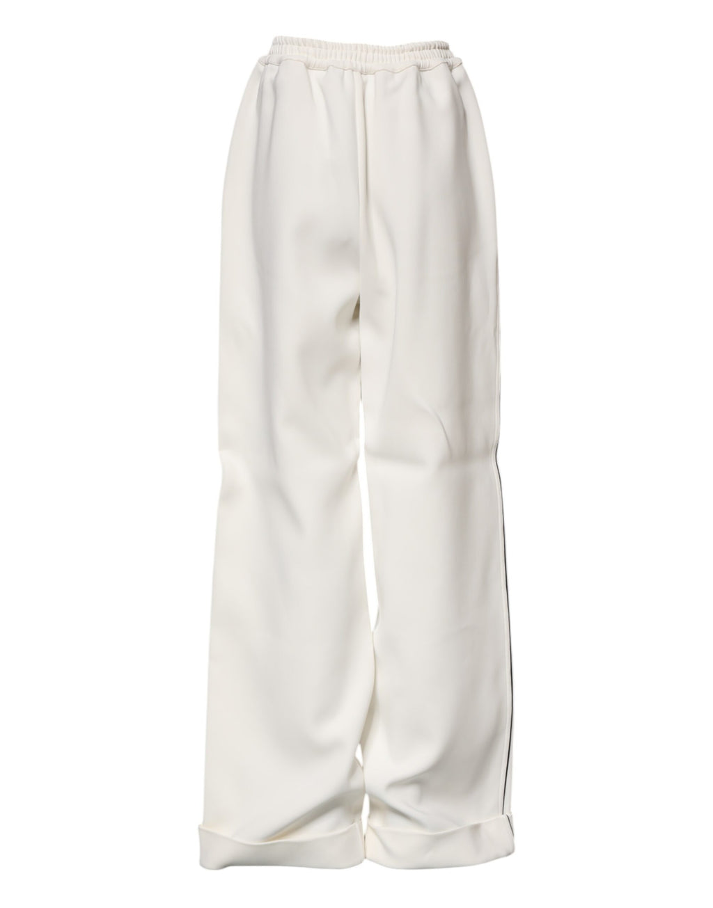 Dolce & Gabbana White Viscose Wide-Leg Pull-On Trousers
