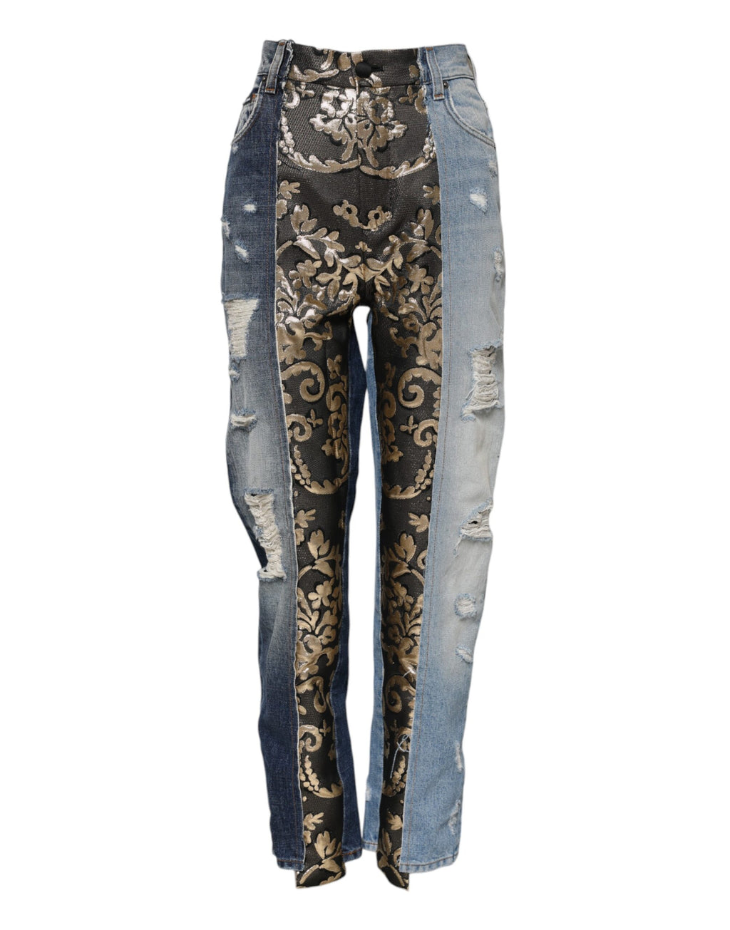 Dolce & Gabbana Multicolor Tapered Patchwork Denim Jeans