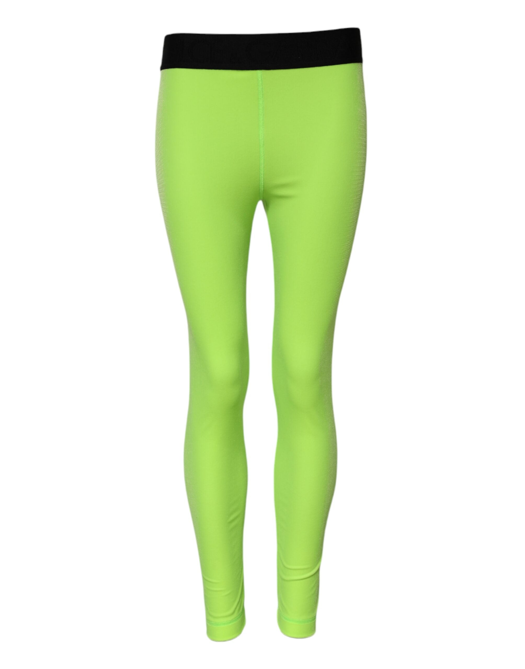 Dolce & Gabbana Grüne Nylon Slim Fit Leggings Hose