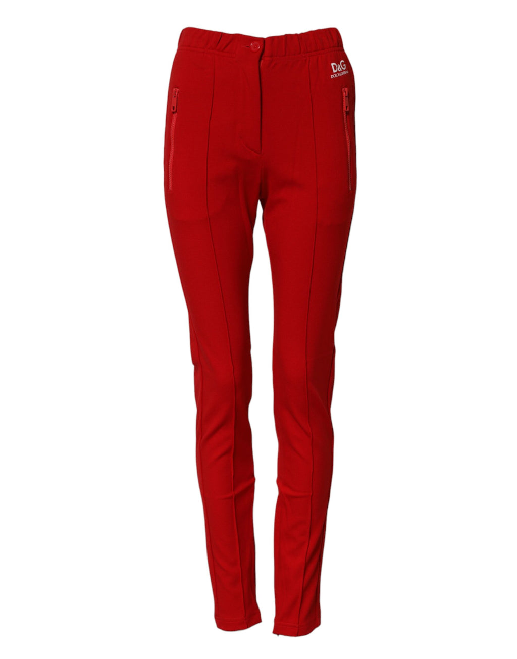 Dolce & Gabbana Red Mid-Rise Slim-Fit Trousers