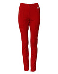 Dolce & Gabbana Red Mid-Rise Slim-Fit Trousers
