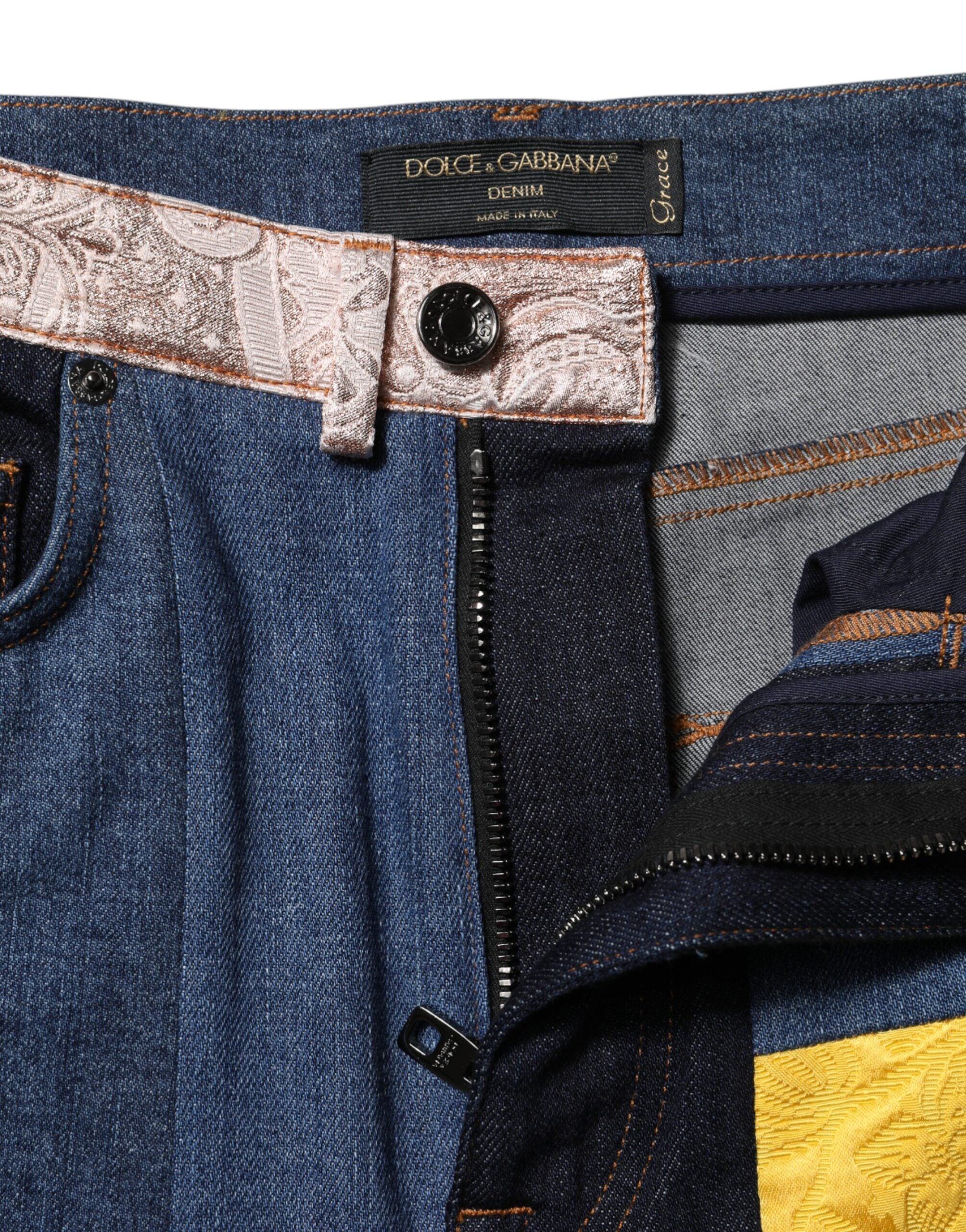 Dolce & Gabbana Multicolor Patchwork Skinny Jeans