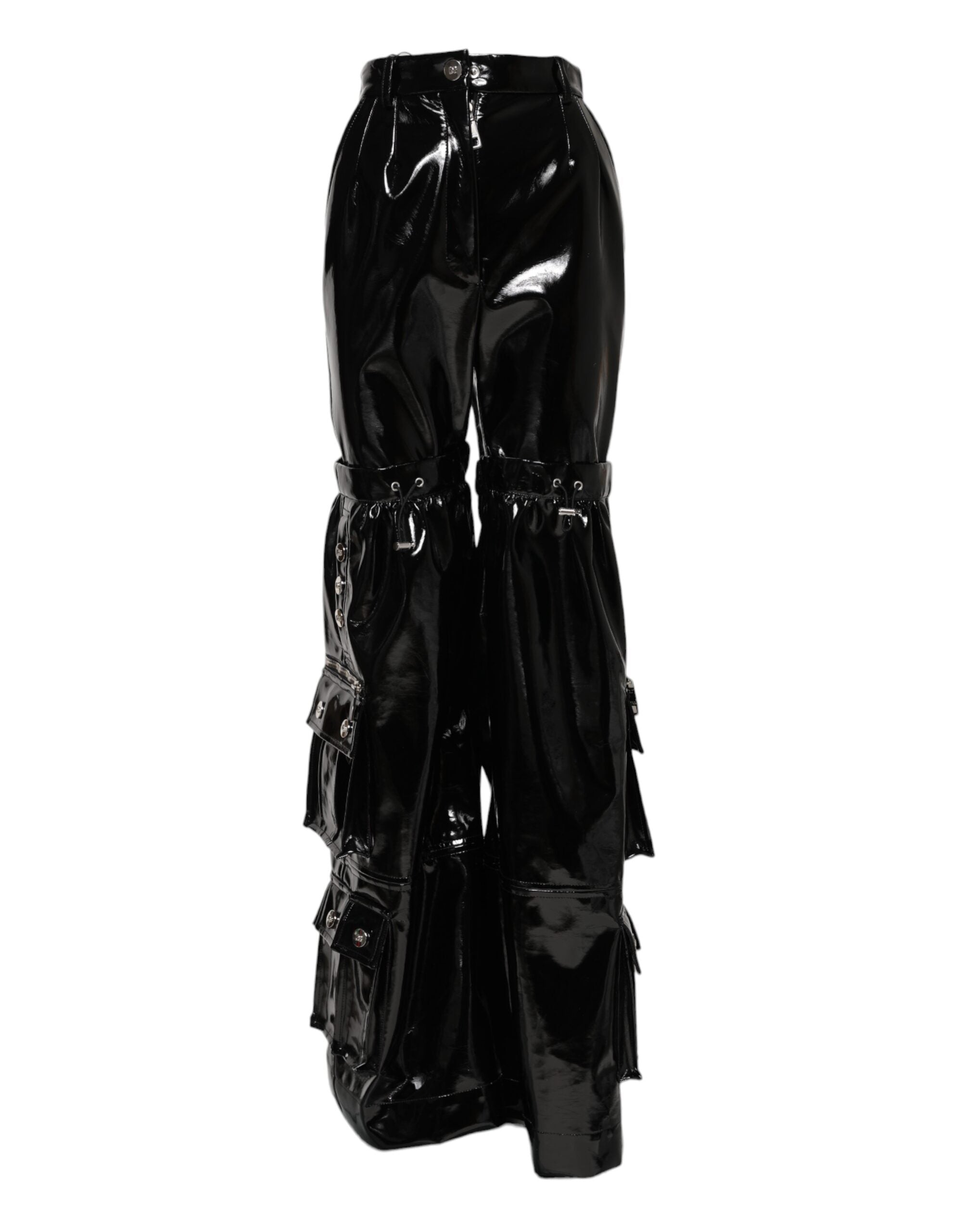 Dolce & Gabbana Black High-Waist Cargo Bootcut Trousers