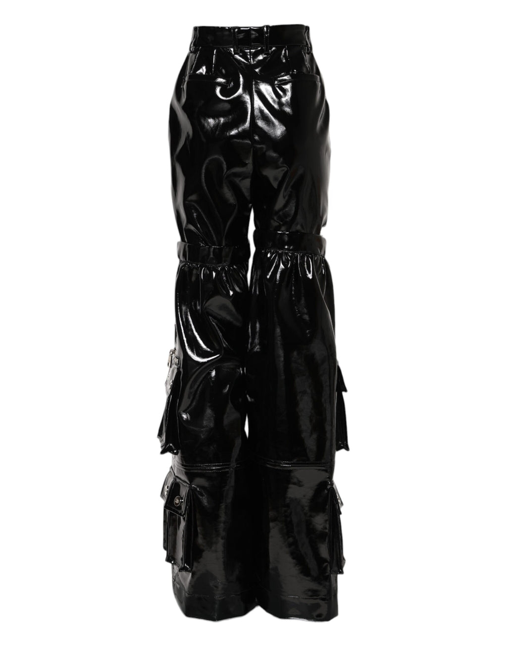 Dolce & Gabbana Black High-Waist Cargo Bootcut Trousers