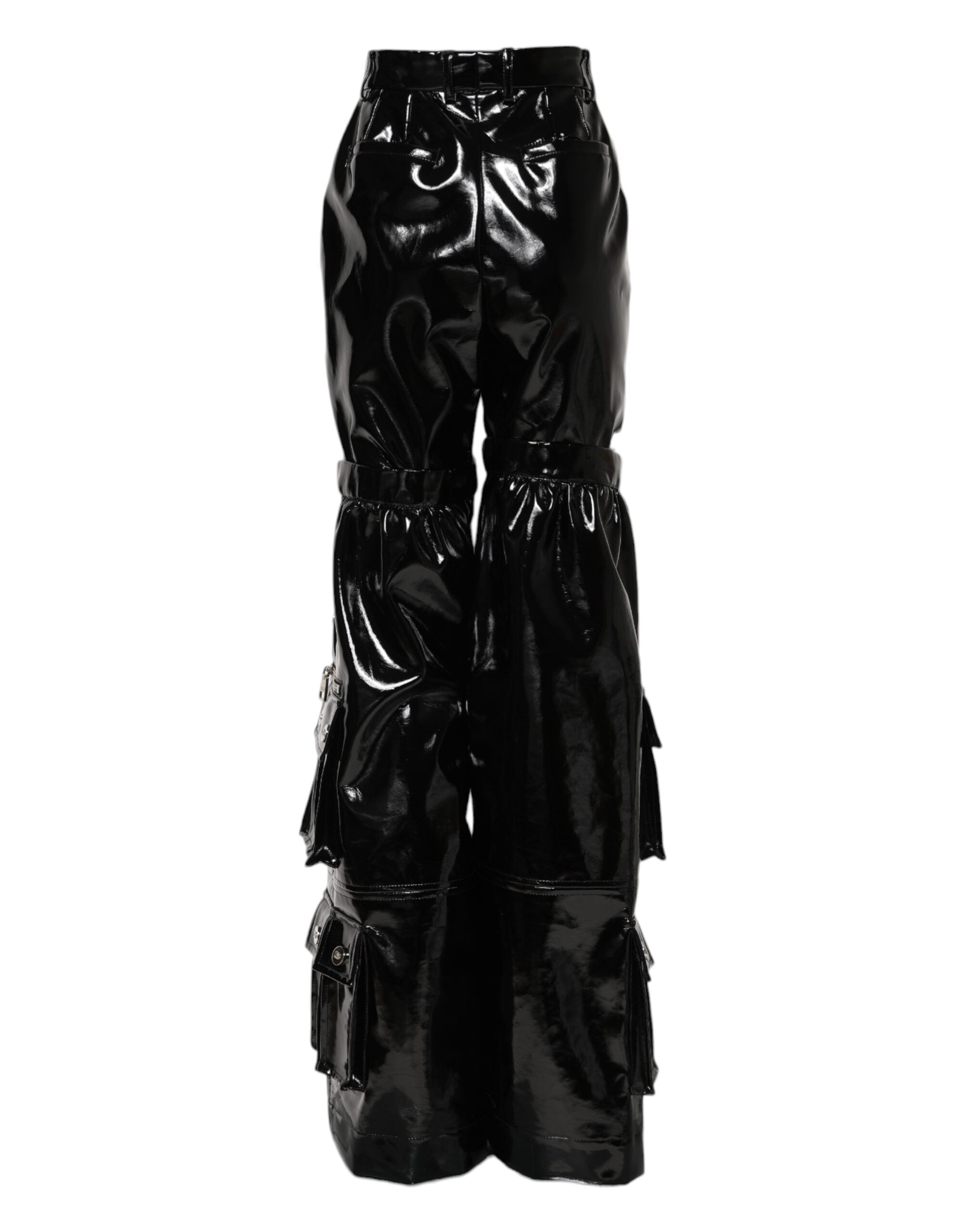 Dolce & Gabbana Black High-Waist Cargo Bootcut Trousers