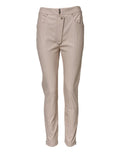 Elisabetta Franchi Beige High-Waisted Tailored Trousers
