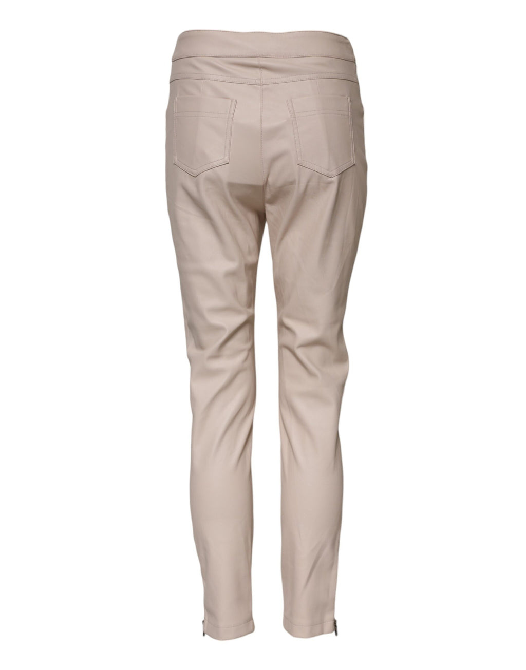 Elisabetta Franchi Beige High-Waisted Tailored Trousers