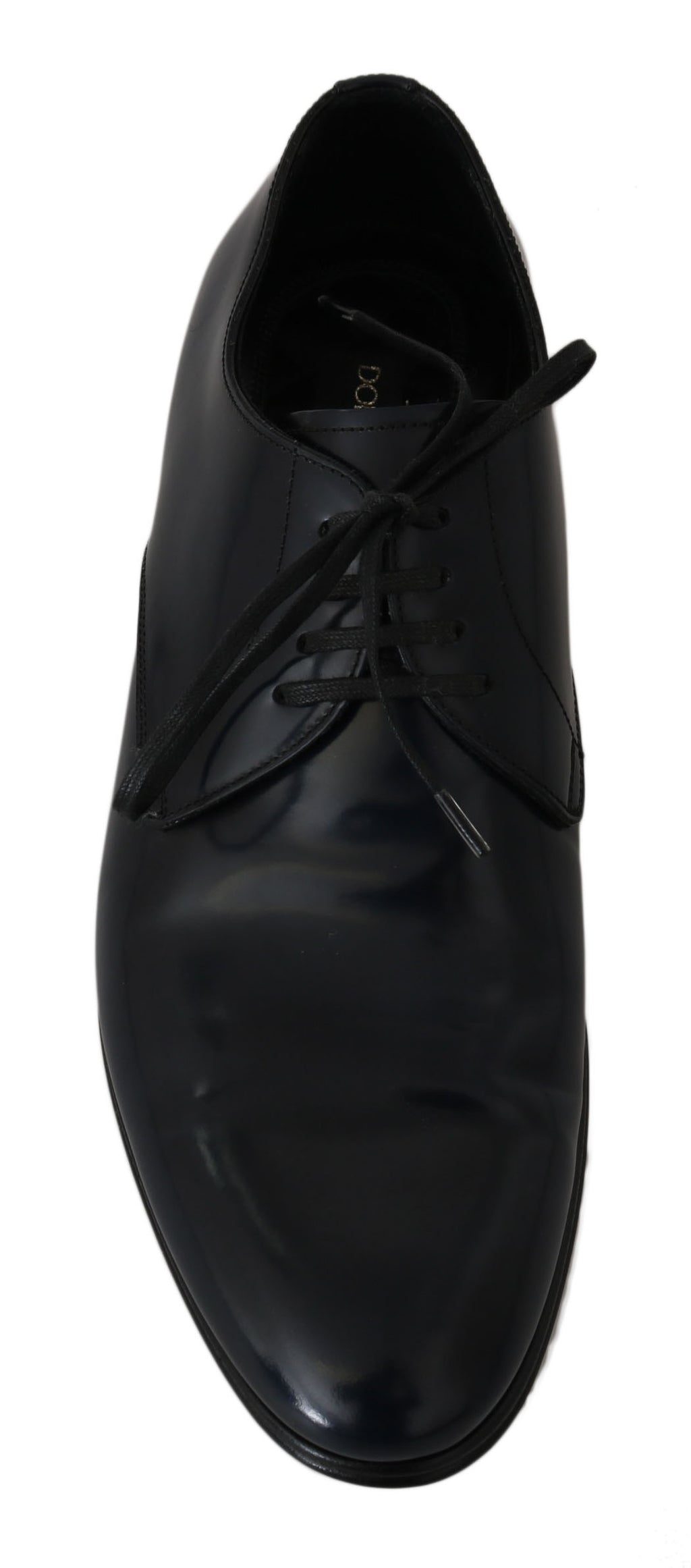 Dolce & Gabbana Blau Leder Kleid Derby Formale Herrenschuhe