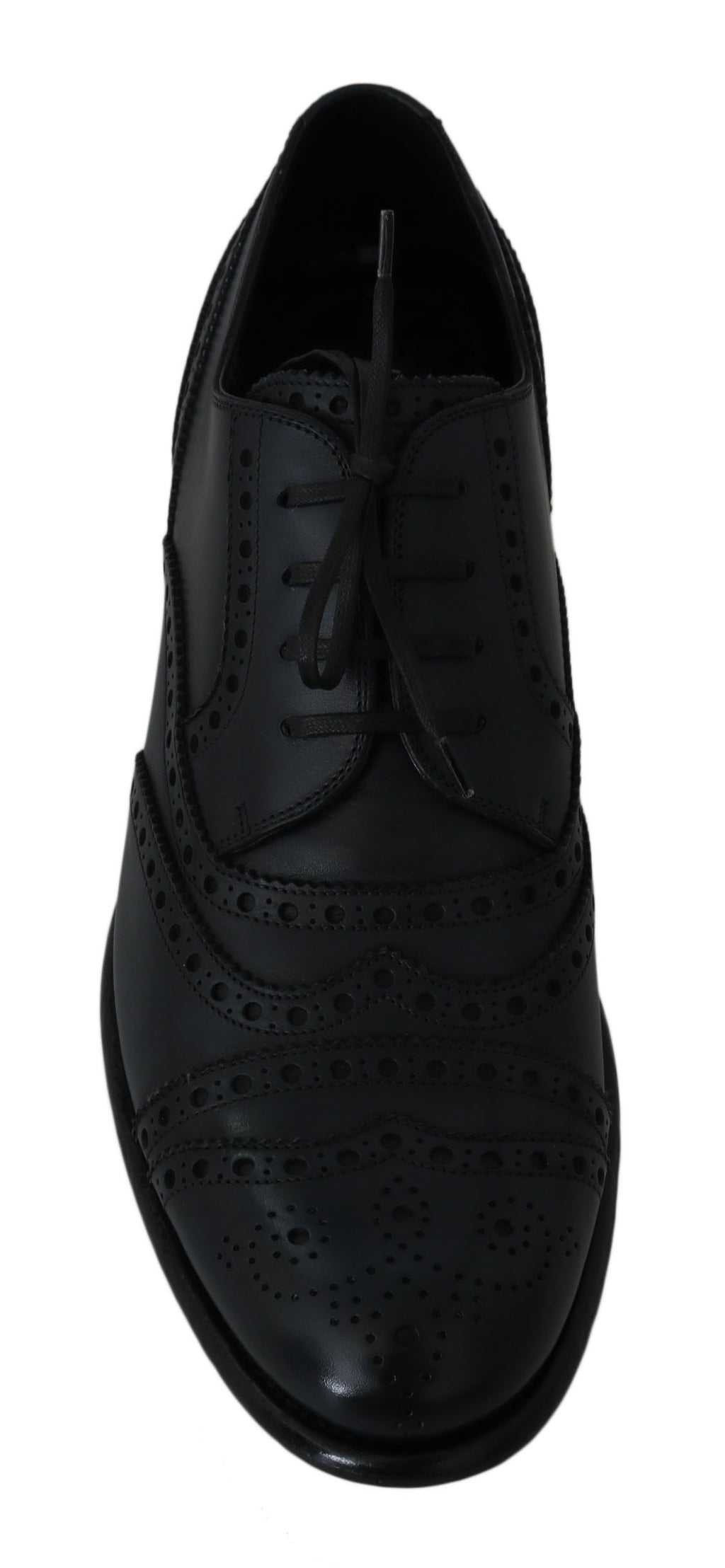 Dolce & Gabbana Dunkelblaue Leder Wingtip Oxford Dress Schuhe