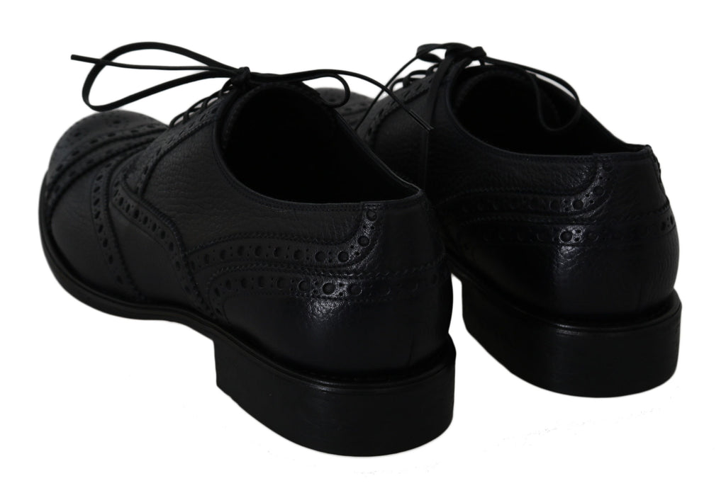 Dolce & Gabbana Blaue Leder Wingtip Oxford Dress Schuhe