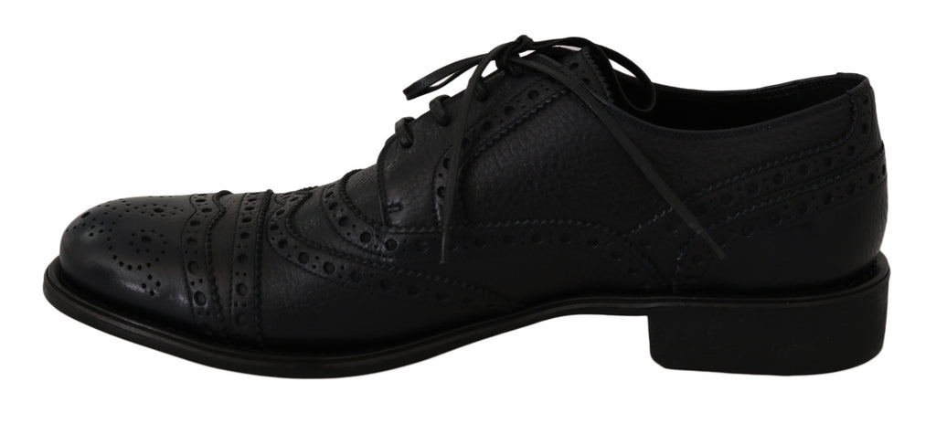 Dolce & Gabbana Blaue Leder Wingtip Oxford Dress Schuhe