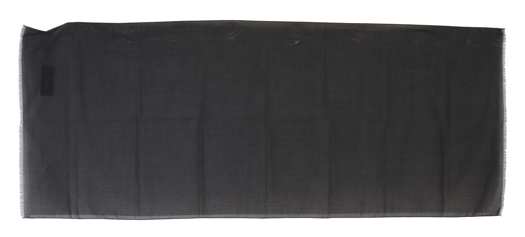 Dolce & Gabbana Gray Wrap Scarf in 100% Wool with Stripe Pattern
