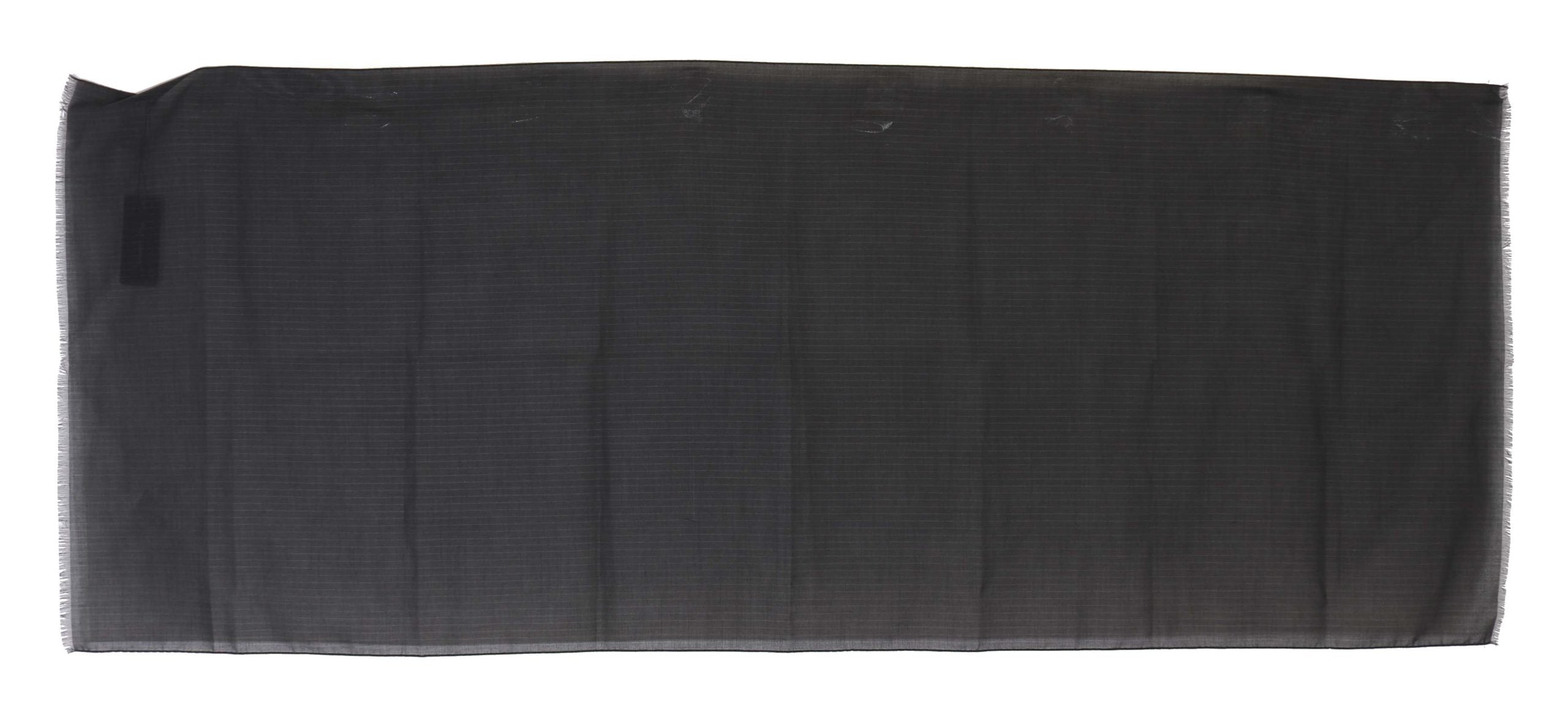 Dolce & Gabbana Gray Wrap Scarf in 100% Wool with Stripe Pattern