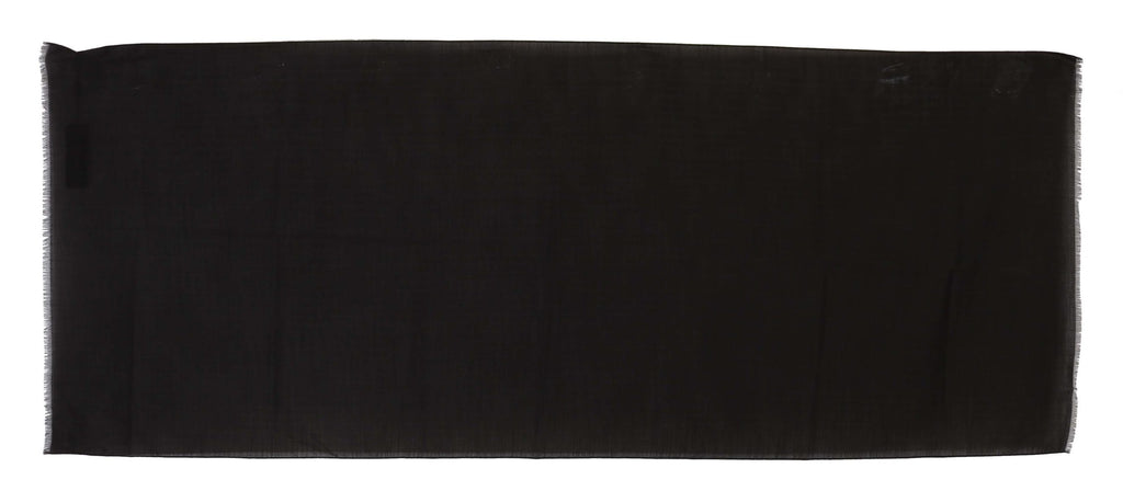 Dolce & Gabbana Dark grey pure wool striped scarf