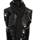 Dolce & Gabbana Dark grey pure wool striped scarf