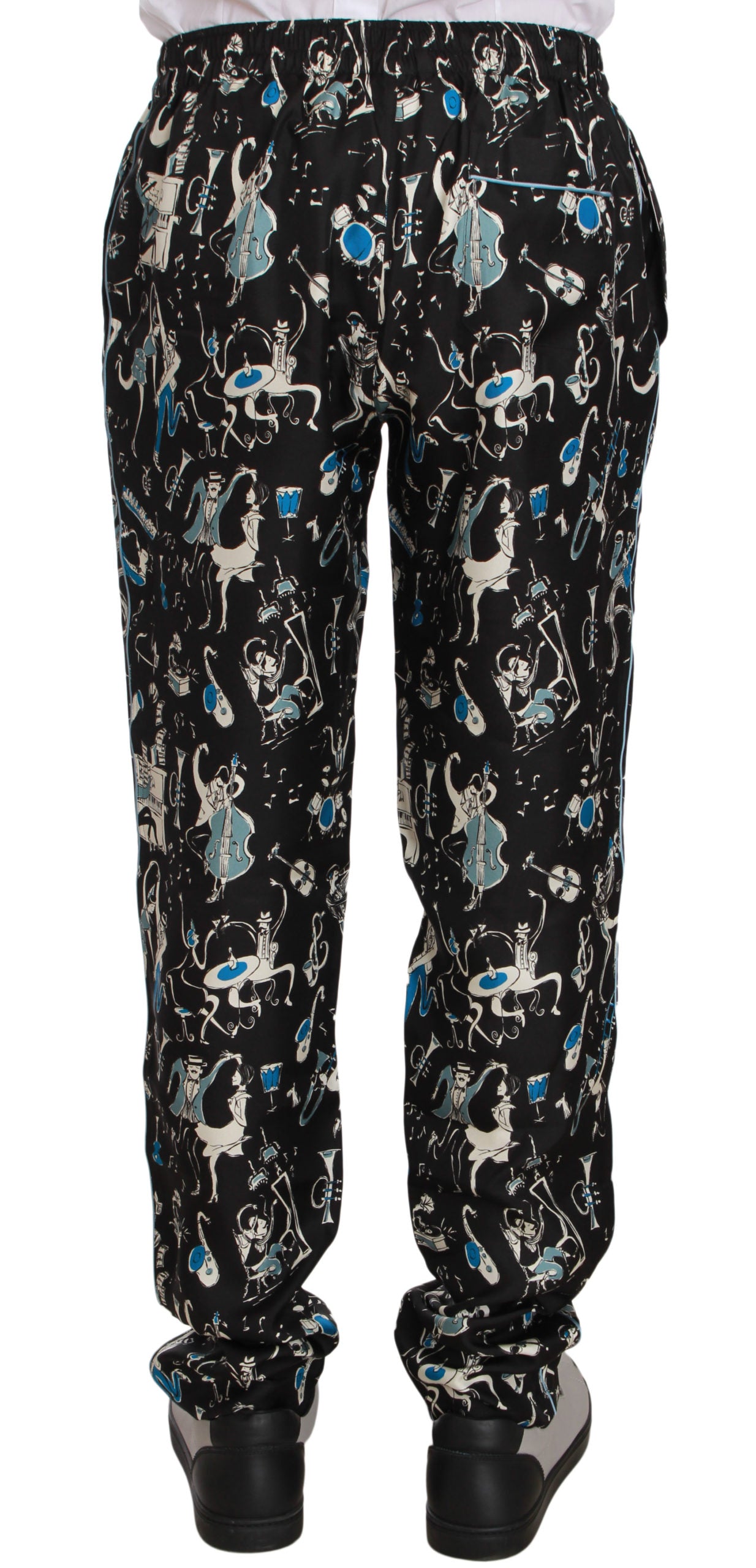 Dolce & Gabbana Black Musical Instrument Pyjama Trousers