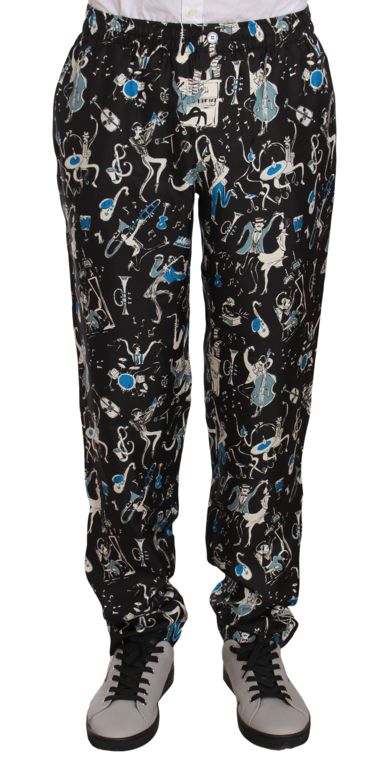 Dolce & Gabbana Black Musical Instrument Pyjama Trousers