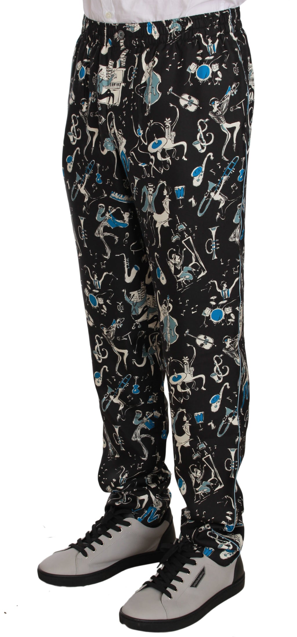 Dolce & Gabbana Schwarze Musikinstrumenten-Schlafanzugshose